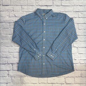 LL Bean - Men's Blue Plaid Button-Down Shirt